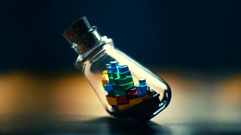 lego ship in a bottle
