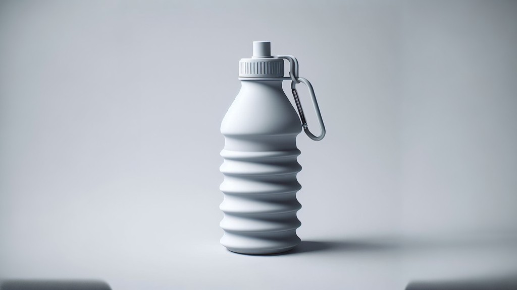 white collapsible water bottle
